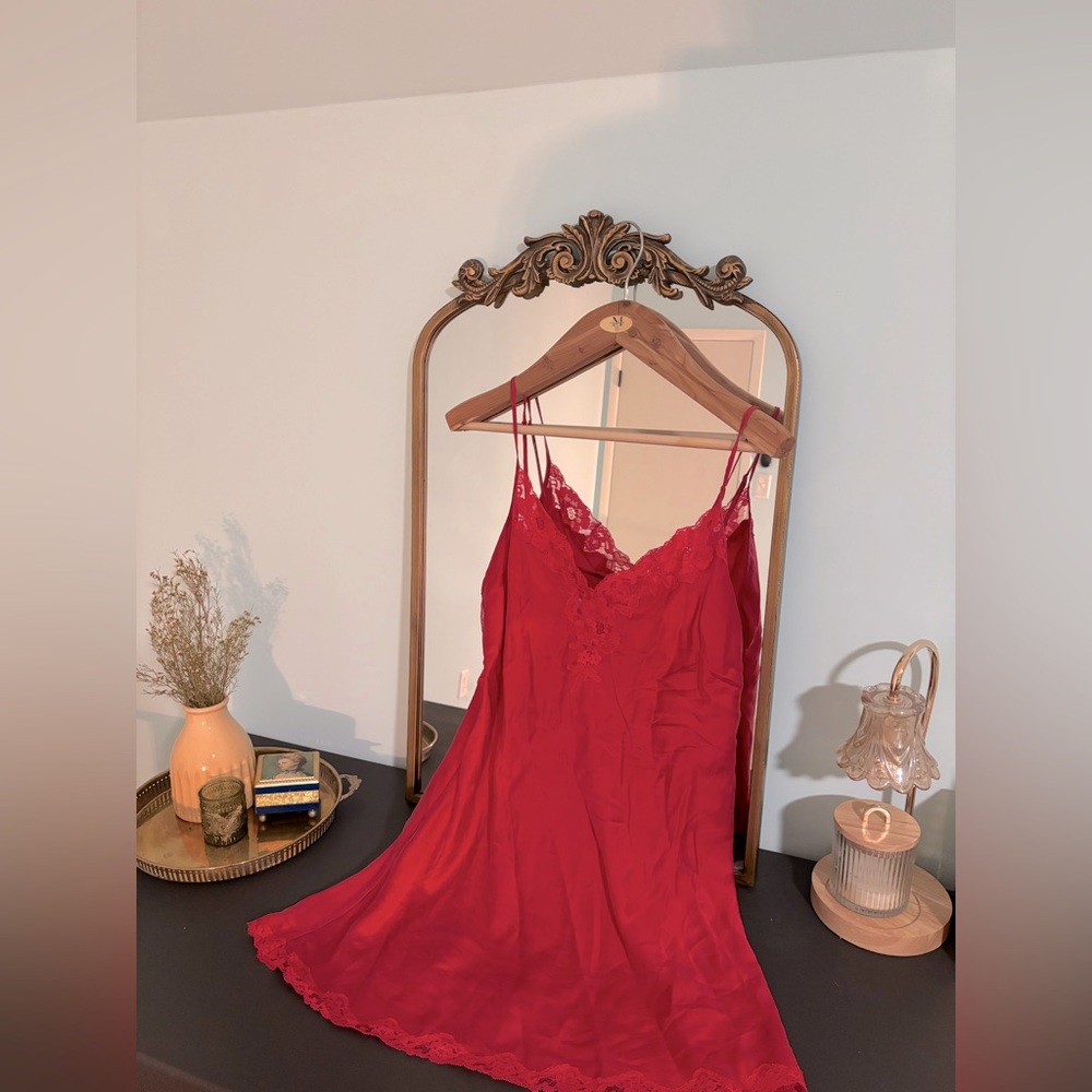 Victoria’s Secret Tulip Red Silk Slip